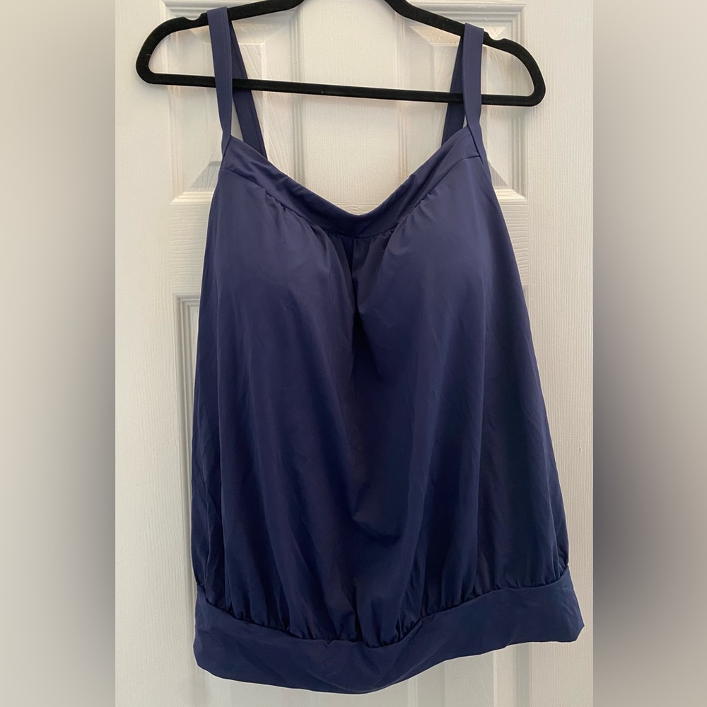 Land’s End Plus size 12 DDD - blouson tankini top deep sea navy